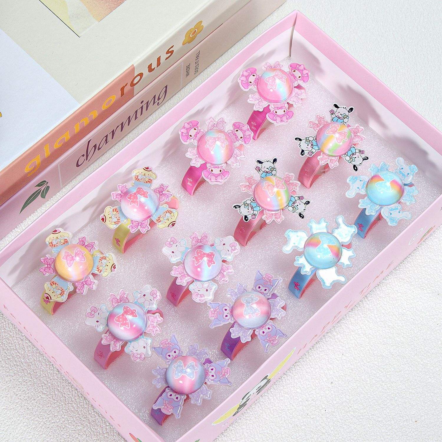 สร้อยข้อมือกระพริบของเด็ก Kuromi น่ารัก3ชิ้น1ชิ้น