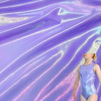 Lots en stock de tissu en nylon et élasthanne extensible dans les quatre sens, couleur violet mystique, brillant, métallisé, pour maillots de bain, vêtements de danse, justaucorps de gymnastique