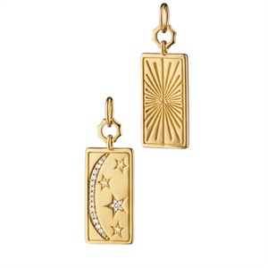 สร้อยคอจี้รูปดาวพระจันทร์ประดับเพชรซีกอนทรงสี่เหลี่ยมแบบคลาสสิก - Product Image 2