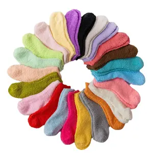 Women winter sleep warm bed socks cozy cashmere socks floor home fluffy socks coral velvet feet warmer christmas gift meias