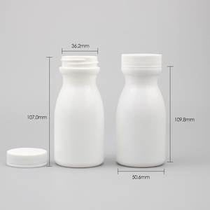 60 120 180ml respetuoso con el medio ambiente HDPE calcio tableta/cápsula botella Bola de bolos en forma de medicina infusión con sello de bomba blanco - Product Image 3