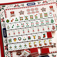 Juego de Mahjong Americano Personalizado, 160 Fichas con Jokers, 4 Capas, Cascanueces Navideño Rojo y Verde, Juego Familiar para 4 Jugadores