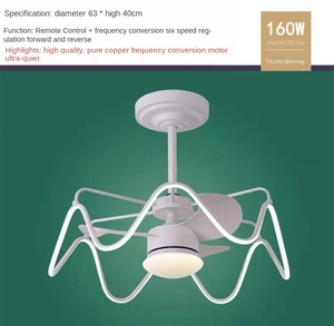 Lámpara nórdica de ventilador de techo con luz LED de lujo, diseño Simple moderno con Control remoto para el hogar, sala de estar, dormitorio, decoración, cuerpo de vidrio - Product Image 5
