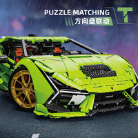 Nouvelle voiture de sport technique T5046, hypercar, blocs de construction, véhicule rapide, briques, puzzle, jouet éducatif, cadeau de Noël pour enfants