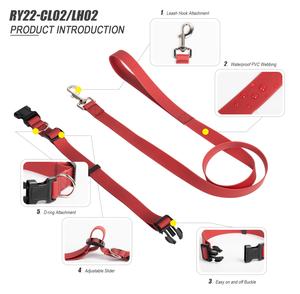 제조 실리콘 개 목걸이 가죽 끈 <span class=keywords><strong>PVC</strong></span> 방수 산책 개 애완 동물 액세서리 - Product Image 3