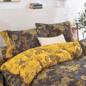 Reversible Printed <b>Bedding</b> Set 3 Pcs Chemical Fiber Home Use Sheet Style - Product Image 3