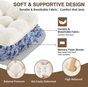 ชุดเบาะรองนั่งเก้าอี้รับประทานอาหารสีขาว <span class=keywords><strong>BETU</strong></span> จำนวน 4 ชิ้น หนา 3.5 นิ้ว ทำจากโพลีเอสเตอร์เมมโมรี่โฟม พร้อมแผ่นกันลื่น ซักล้างได้ ใช้ได้ในครัว/บาร์/ระเบียง - Product Image 6