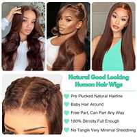 Perruques Lace Front HD 13x4 en Cheveux Humains Brésiliens, Lisses Comme des Baguettes, Marron Chocolat, 32 Pouces, avec Dentelle Transparente 13x4 pour Femmes
