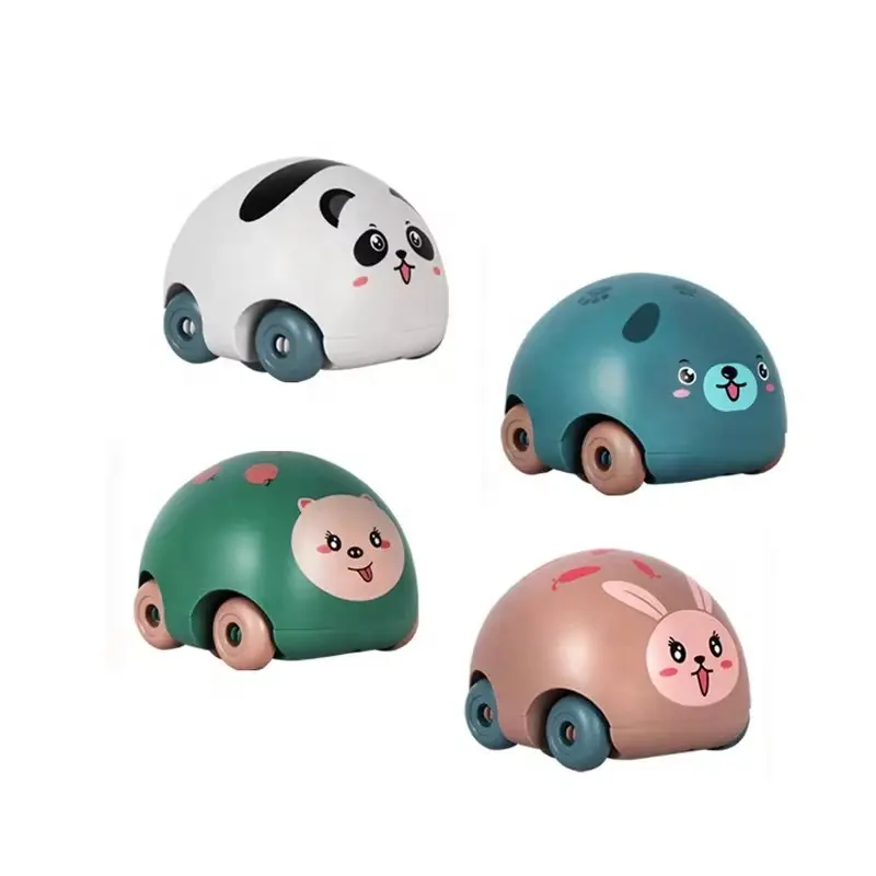 YUWEI Funny plastic cartoon clockwork tumbler rolling models cars toys kids color mini baby toy car wind up cartoon animal