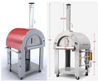 Four à pizza en fibre de bois, pour camping en plein air, disponible en argent et noir, populaire, rouge