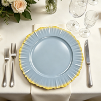 Vente en gros Assiettes de présentation bleues en PP non toxiques de 13 pouces avec motif personnalisé pour décorations de table de baby shower et de mariage