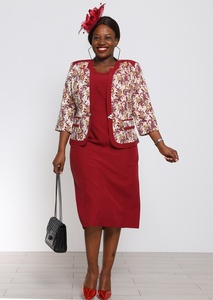 Conjunto de dos piezas de alta calidad para mujer, traje de vestir con estampado floral africano, vestido de talla grande para mujer, traje de iglesia para mujer de talla grande - Product Image 2