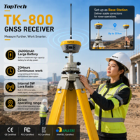 Récepteur GNSS RTK Toptech TK800 Haute Précision 1408 Canaux Précision cm Radio UHF 5W Étanchéité IP68 Interface Web Cartographie Géodésique