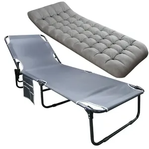 Lit de Camping Pliant d'Extérieur avec Matelas, Lit de Camp pour Touriste, Robuste et Très Résistant 180 kg, Portable avec Pieds en Acier Inoxydable - Product Image 3