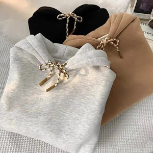 Sudadera con Capucha KingSen Personalizada para Mujer, 100% Algodón, Forro de Felpa Francesa, Estilo Casual, Hombros Caídos, Corte Holgado, Cordón Trenzado - Product Image 1