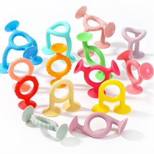 Jouet de dentition en silicone écologique de qualité alimentaire, à ventouse, pour bébé, à mâcher, anti-stress, pour baignoire et fenêtre de voiture - Product Image 2
