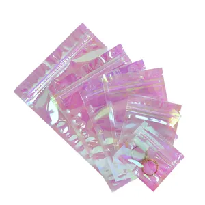 激光彩虹色塑料Opp拉链袋珠子包装Diy配件