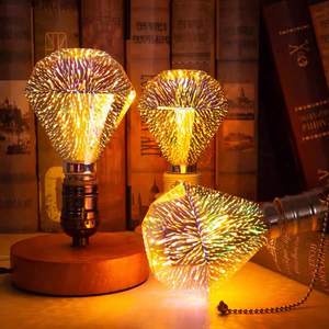 Décoration de Noël, lumière LED 3D colorée, 110V 220V E27, lampe à <span class=keywords><strong>étoile</strong></span>s feux d'artifice Edison, diamants ST64 A19, ampoules LED feux d'artifice - Product Image 2