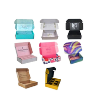 Cajas de envío corrugadas plegables con logotipo personalizado, caja de embalaje, paquete plano