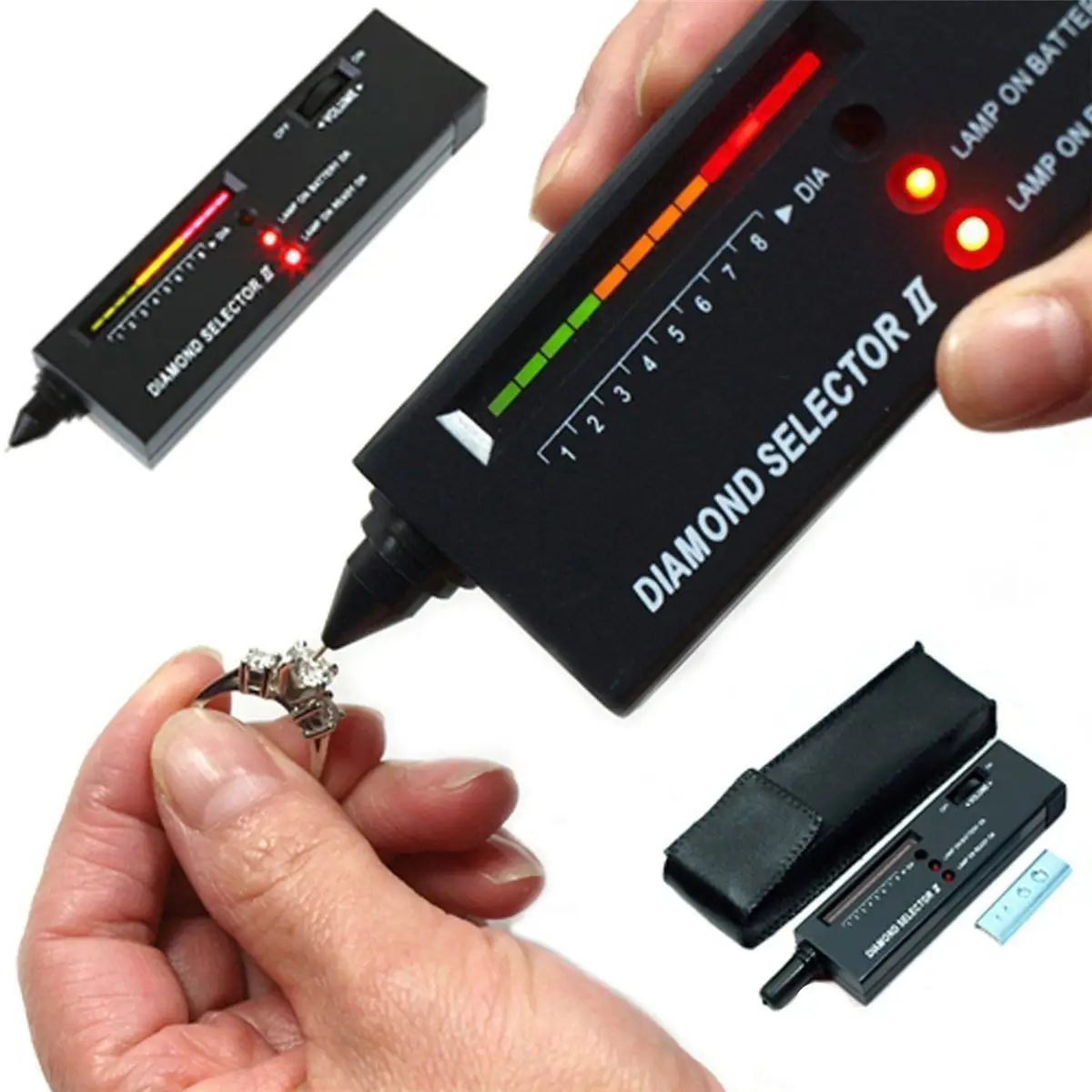 Chuyên NGHIỆP Đồ trang sức kim cương Tester thực tế đồ trang sức kim cương Selector moissanite Tester xách tay thử nghiệm công cụ thiết lập