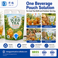 Pochette personnalisée pour thé glacé 3L, sac de boisson autoportant avec poignée et robinet pour fournisseurs de thé en vrac