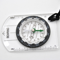 Boussole multifonctionnelle pour l'extérieur Carte lumineuse Règle en pouces/cm Cadran en plexiglas Navigation pour la randonnée/le camping Accessoires d'équipement