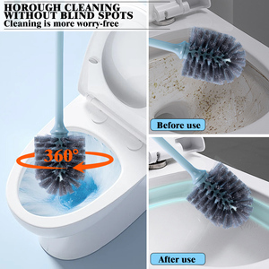 Liushun Da Langlebiger PP+PET Toilettenbürstenhalter mit Langem Griff Platzsparend für das Badezimmer Tropffreie Reinigungsbürste - Product Image 5