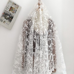 <span class=keywords><strong>Tela</strong></span> bordada de organza blanca LS883, gasa de malla de encaje <span class=keywords><strong>para</strong></span> vestido de boda, mantel hecho a mano, DIY - Product Image 6