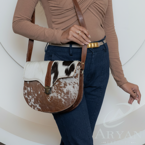 Nuevo bolso de hombro de cuero de vaca a la moda para mujer, bolsos cruzados occidentales, gran oferta, bolso de cuero para el pelo, bolso de cuero genuino - Product Image 1