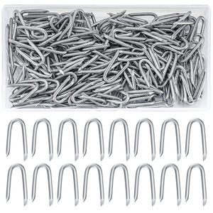 Agrafes en fil d'acier Wugongshan en forme de U, galvanisées, 24x14.4x2.3 mm, robustes, pour usage extérieur - Product Image 1