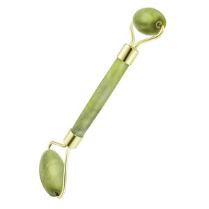 Ensemble de rouleau de massage pour le visage de qualité spa et d'outil de massage Gua Sha. <span class=keywords><strong>Pierre</strong></span> de jade 100% authentique. Réduit les poches et les rides - Product Image 2