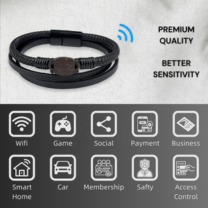 <span class=keywords><strong>NFC</strong></span> модный браслет из кокосовой скорлупы с кожаной магнитной пряжкой 13,56 МГц RFID контроль доступа отель смарт-браслет <span class=keywords><strong>NFC</strong></span> подарки OEM/ODM - Product Image 6