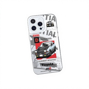 Funda de Teléfono con Diseño de Auto, Estilo Eurobeat Anime Racing AE86, TPU Antigolpes y Antihuellas para 17/16/15/14 Pro Max - Product Image 1