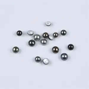 Perles naturelles en hématite noire, de 8 à 11mm, forme ronde, coquille de mer véritable, grosses, livraison gratuite