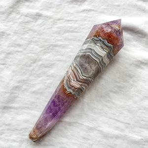 Varita de Ágata Amatista de Primera Calidad al por Mayor, Cristal de Curación Espiritual, Piedra Natural para Decoración del Hogar Única y Regalos Navideños - Product Image 1