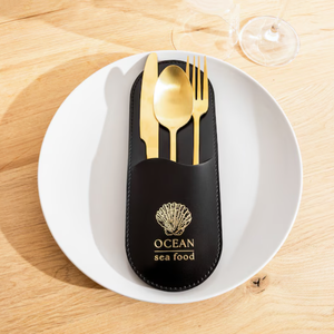 Voyage <span class=keywords><strong>Couverts</strong></span> Sac Restaurant <span class=keywords><strong>Couverts</strong></span> Titulaire Bureau En Cuir PU Couteau et Fourchette Ensemble Organisateur <span class=keywords><strong>Couverts</strong></span> Pochette Cas - Product Image 2