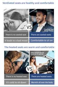 Nouvelle conception de siège électrique réglable en cuir Nappa de luxe, ventilation, chauffage, ajustement ergonomique - Mise à niveau à bas <span class=keywords><strong>prix</strong></span> pour la plupart des véhicules - Product Image 6