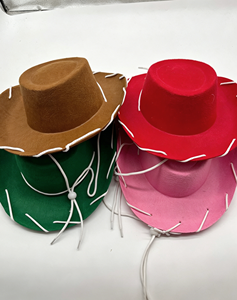 Chapeau de cowboy occidental à large bord pour enfants, chapeau en <span class=keywords><strong>feutre</strong></span> pour enfants, voyage, fête, pêche, sport, décontracté, Noël - Product Image 6