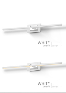 Applique murale LED moderne en plastique blanc, rectangulaire, à montage en surface pour salle de bain, blanc neutre 4100K, CRI85+, commande par interrupteur - Product Image 2