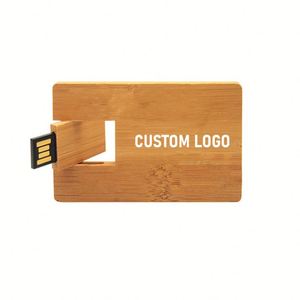 Memoria USB Personalizada de 64GB 32GB 16GB 8GB 4GB 128MB, Unidad Flash USB con Forma de Tarjeta de Crédito de Madera, Memoria USB con Forma de Tarjeta de Visita de Madera - Product Image 1