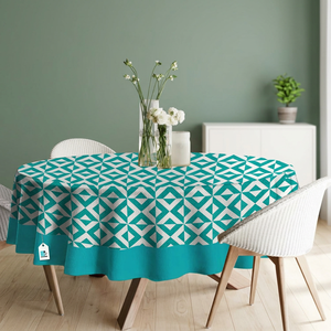 Modern Colorful 60 Inch Cotton Printed Tablecloth Floral Woven Design <b>Waterproof</b> Oilproof <b>Table</b> <b>Cover</b> for Home Dining - Product Image 3