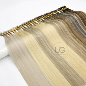 U Glamour Hot Cake - Extensiones de Cabello Humano Real Ruso Virgen 100% Doblemente Tramado, Color Rubio, Micro Links, Punta Nano - Product Image 2