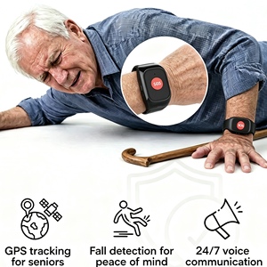 Mini localisateur GPS en temps réel, bracelet d'alerte pour personnes âgées avec alerte de chute, bouton de panique, communication bidirectionnelle - Product Image 2