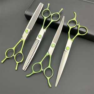 Tijeras de peluquería para mascotas de 7 pulgadas, de acero inoxidable, con hoja curva de doble punta, para cortar el pelo de perros. - Product Image 5