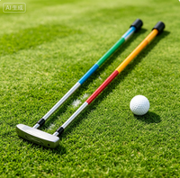 Lot de 2 bâtons indicateurs de direction de golf multicolores, aide au putting pour l'entraînement du swing et du putting sur le green