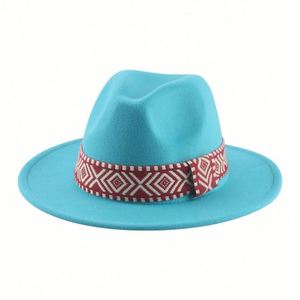 Ethnic Wind Woven Fedora <b>Hat</b> <b>for</b> Men <b>for</b> Party Business Casual and Outdoor <b>for</b> Autumn and Winter - Product Image 4