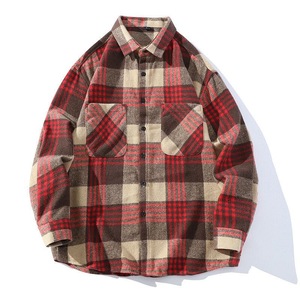 Camisa a cuadros de manga larga para hombre, de franela, informal, con botones, estilo pullover, mezcla de algodón, para otoño e invierno. - Product Image 2
