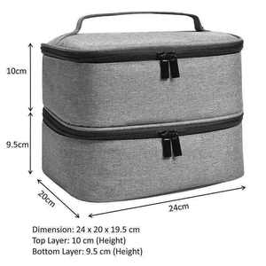 Sacchetti cosmetici in poliestere per strumenti per unghie e custodia per smalto per unghie borsa per trucco impermeabile a doppio strato per borsa per trucco portatile da donna - Product Image 5