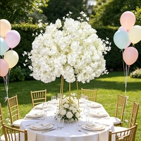 Boule de fleurs artificielles de 60 cm en roses et fleurs de cerisier, centre de table de mariage, porte-bougie, décoration de scène pour cérémonie et banquet