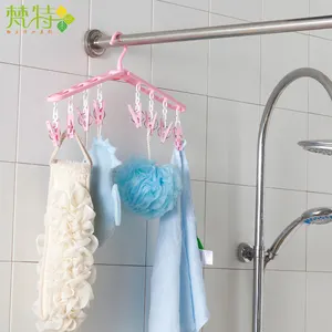 China factory wholesale clothes drying rack hook wall hanger plastic folding clothes drying rack